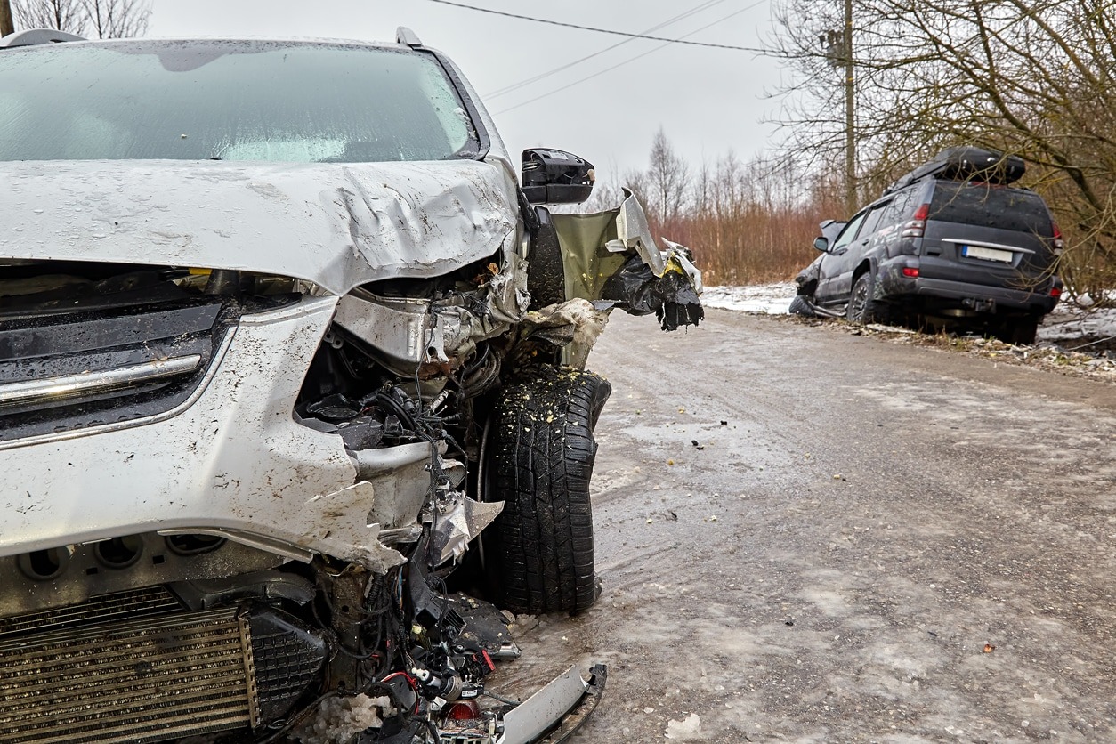 car accident on icy road