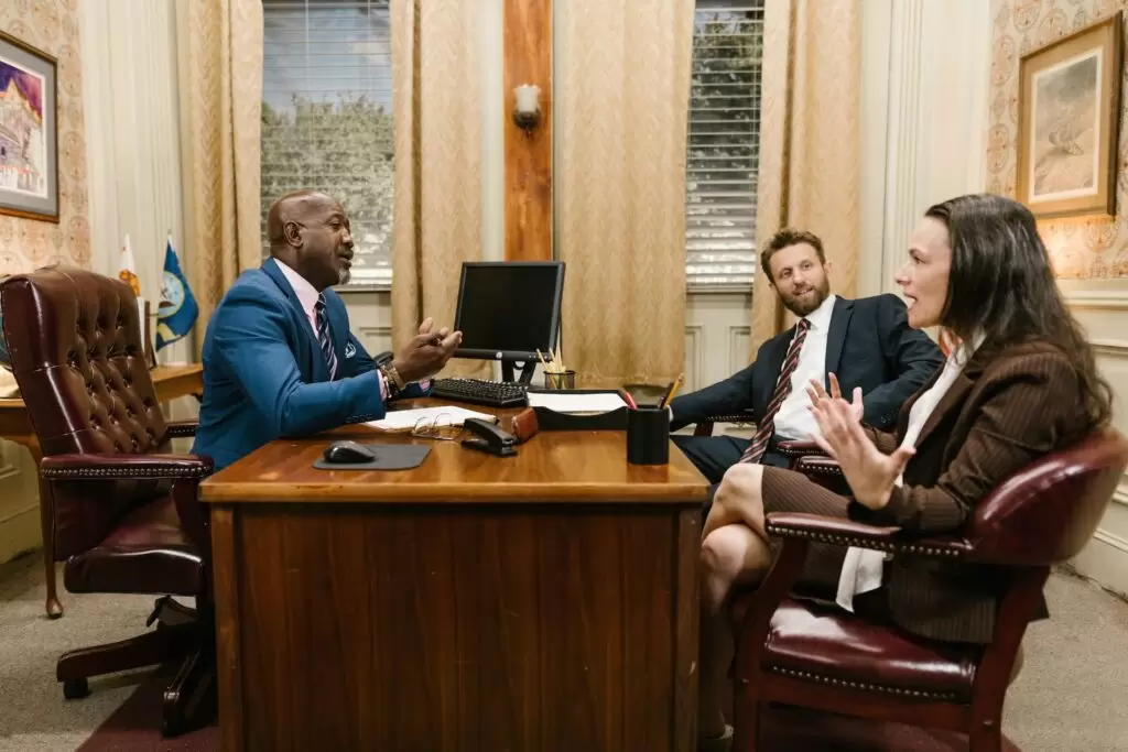 lawyers speaking amongst themselves